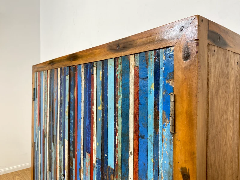 Boatwood by WMK I Einzigartiger Schrank aus altem Bootsholz I handgefertigtes Unikat