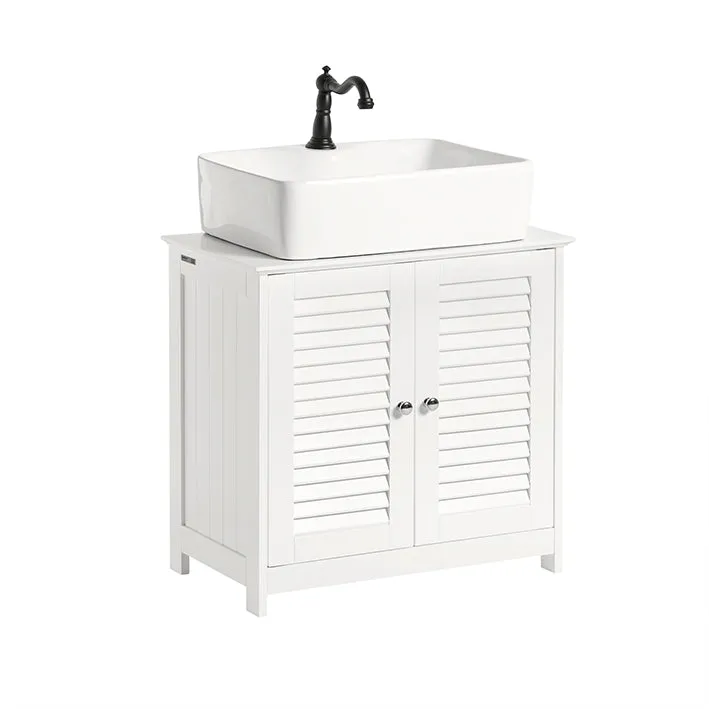 SoBuy | Waschbeckenunterschrank | Badezimmerunterschrank Weiß | FRG237-W