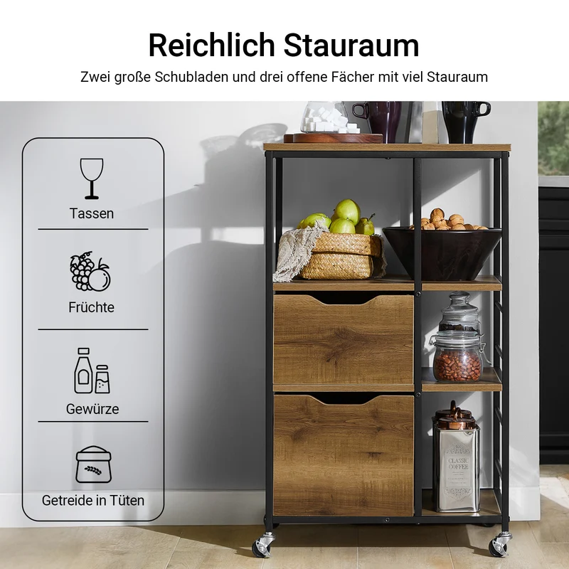SoBuy | Servierwagen | Küchenschrank | Mehrzweckschrank | FKW111-PF