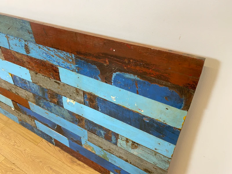 Boatwood by WMK I Buntes handgefertigtes 300x100cm großes Paneel aus altem Bootsholz