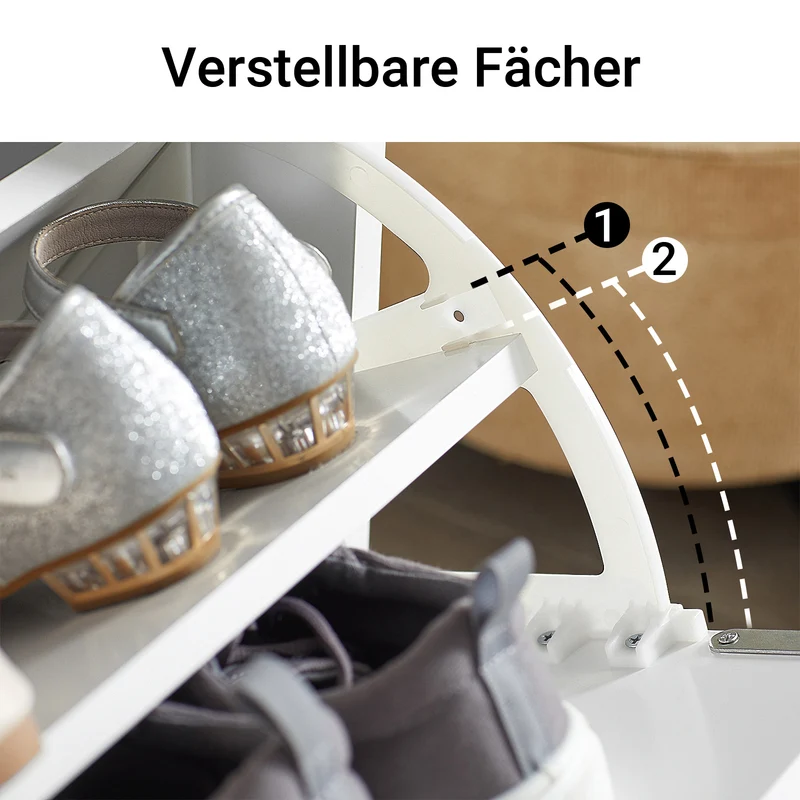 SoBuy | Schuhkipper | Schuhbank mit Schuhfach | Sitzbank | Weiß | FSR98-W
