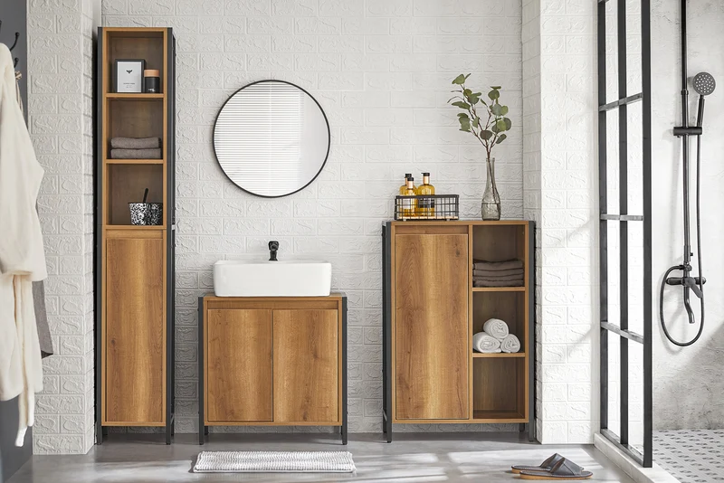 SoBuy | Bad Hochschrank | Badschrank | Badregal Vintage | BZR62-PF