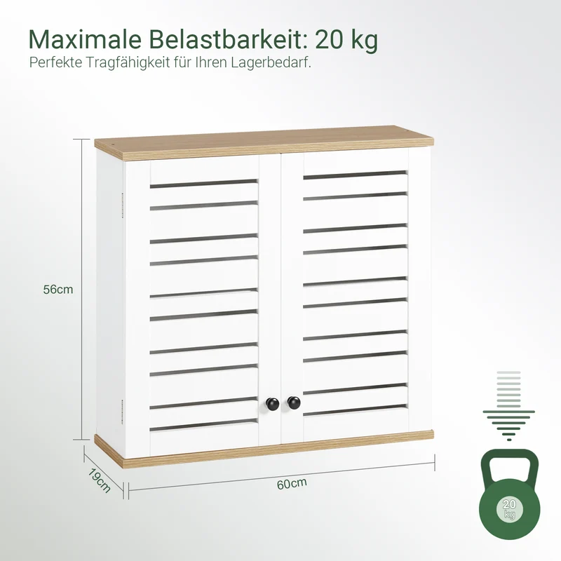 SoBuy | Wandschrank Bad | Hängeschrank | Badschrank Weiß | BZR42-W