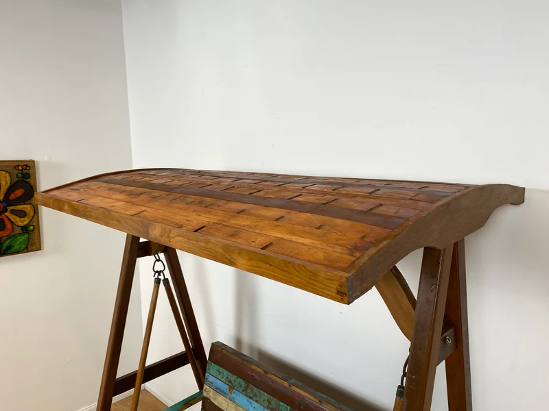 Boatwood by WMK I Einzigartige und robuste Hollywood Schaukel aus altem Bootsholz mit Dach I nachhaltiges & handgefertigtes Unikat