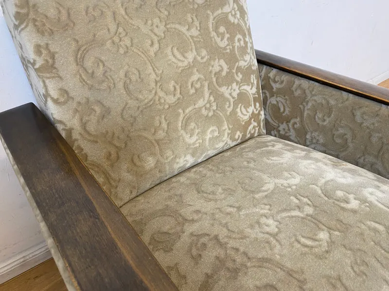 WMK Stilvoller und gut erhaltener Mid-Century Sessel mit Originalbezug und edlem Holzgestell