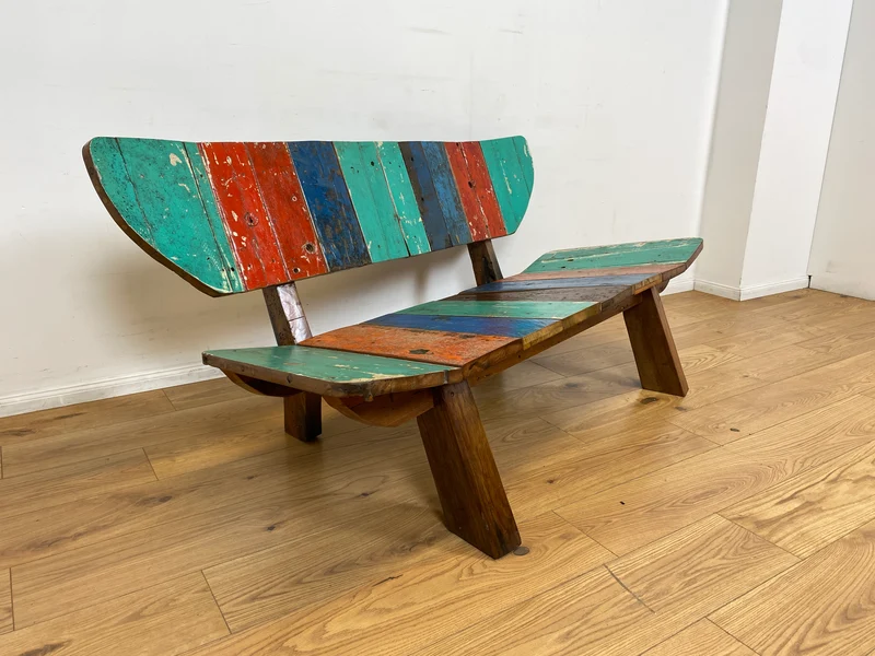 Boatwood by WMK I Formschönes Sofa aus altem Bootsholz I handgefertigtes Unikat