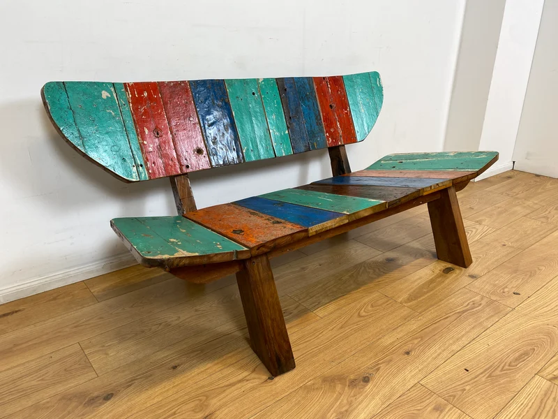 Boatwood by WMK I Formschönes Sofa aus altem Bootsholz I handgefertigtes Unikat