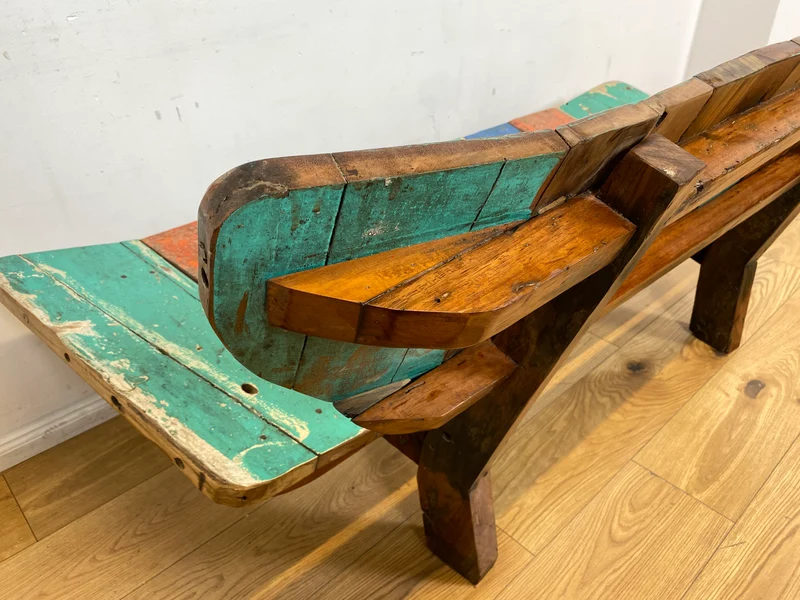 Boatwood by WMK I Formschönes Sofa aus altem Bootsholz I handgefertigtes Unikat