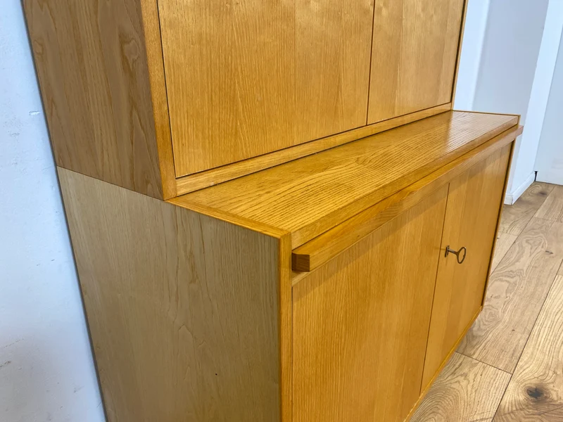 WMK I DDR Designer Highboard 605 von Bruno Knoblauch für VEB Hellerau aus 1968 in Esche