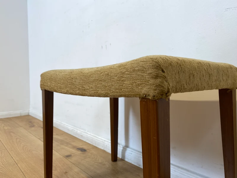 WMK I Versand 15€ I 1/2 Formschöner skandinavischer Mid-Century Sitzhocker mit beigem Bezug