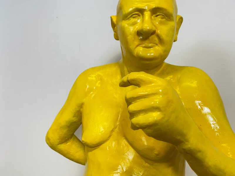 WMK Art # 1/2 Moderne Gipskunst in Lebensgröße - 2 ausdrucksstarke Skulpturen mit Charakter zwischen Pop und Nachdenklichkeit