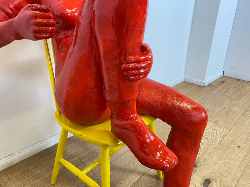 WMK Art # 1/2 Moderne Gipskunst in Lebensgröße - 2 ausdrucksstarke Skulpturen mit Charakter zwischen Pop und Nachdenklichkeit