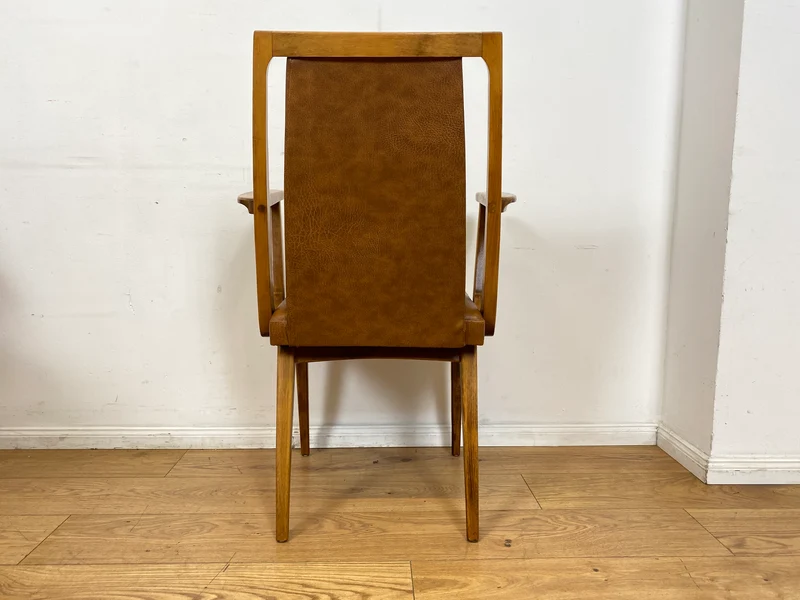 WMK I 1/10 Gemütliche Mid-Century Armlehnstühle mit pflegeleichtem Kunstlederbezug