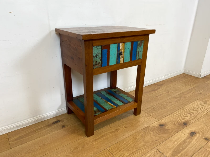 Boatwood by WMK I Schöne Kommode handgefertigt aus altem Bootsholz in Originalfarben