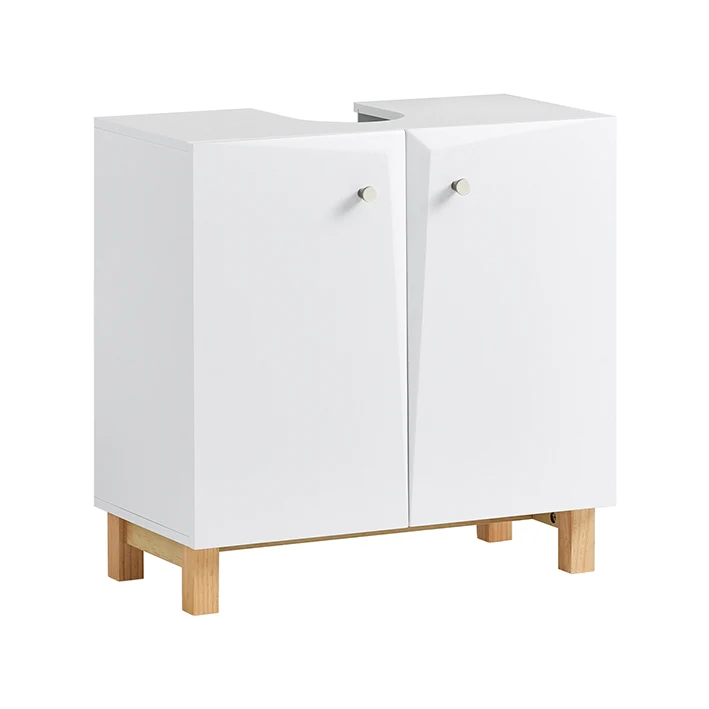 SoBuy | Waschbeckenunterschrank | Badschrank | Waschtisch | Unterschrank Weiß | BZR92-W