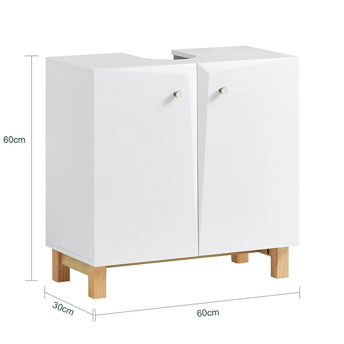 SoBuy | Waschbeckenunterschrank | Badschrank | Waschtisch | Unterschrank Weiß | BZR92-W
