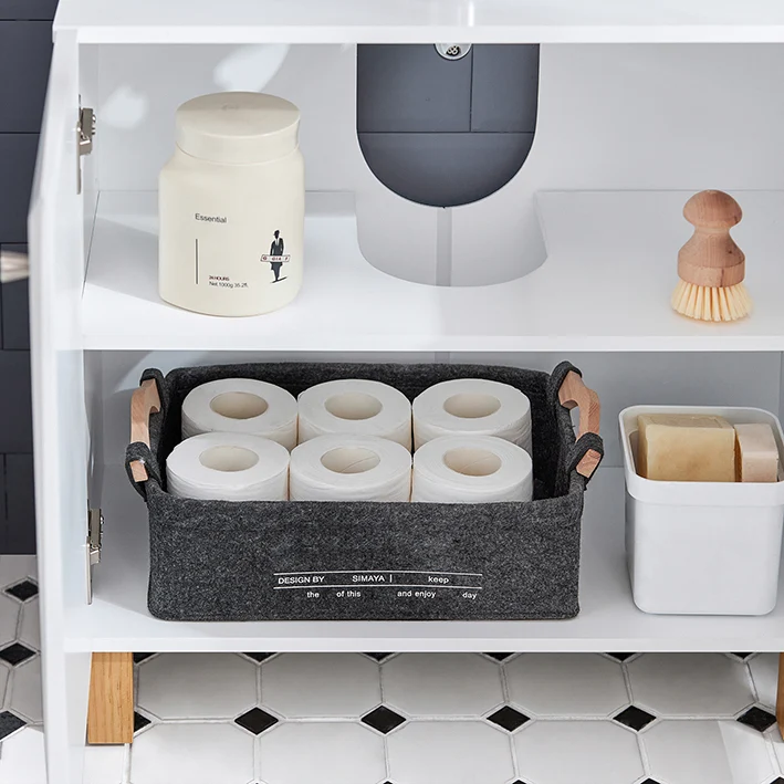 SoBuy | Waschbeckenunterschrank | Badschrank | Waschtisch | Unterschrank Weiß | BZR92-W