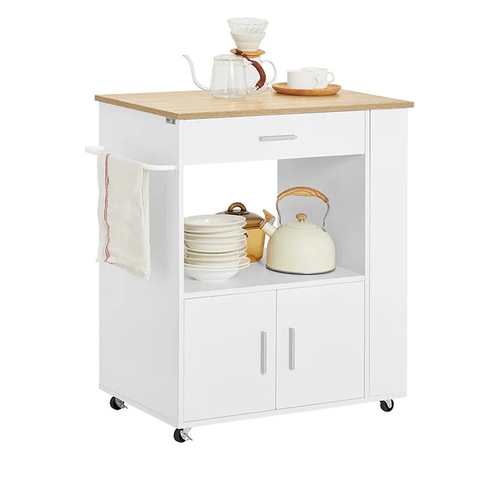 SoBuy | Küchenwagen Servierwagen | Weiß | 82x88x46cm | FKW113-WN