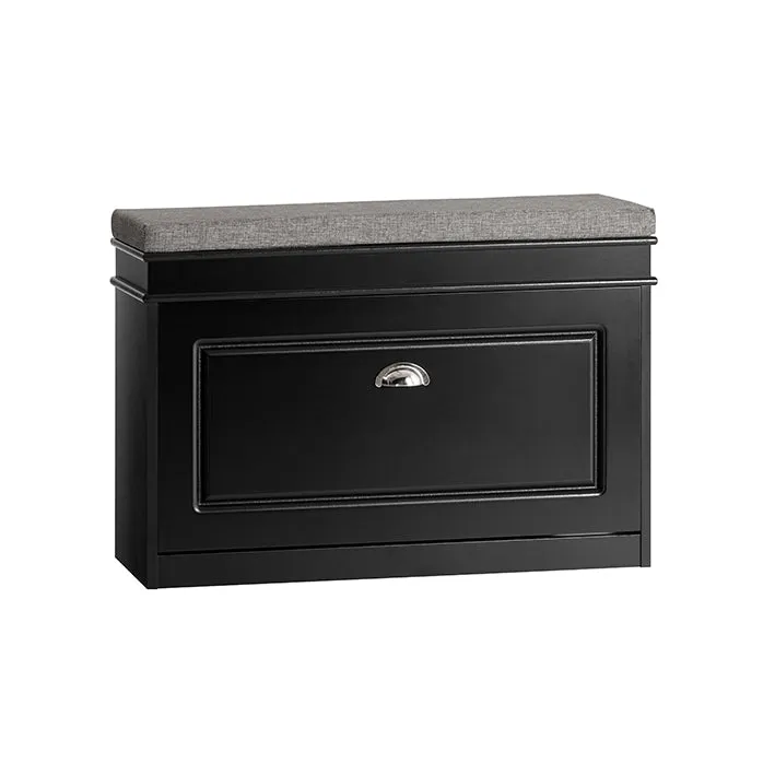 SoBuy | Schuhkipper | Schuhbank | Sitzbank | Schuhkommode | Schuhschrank Schwarz | FSR82-L-SCH