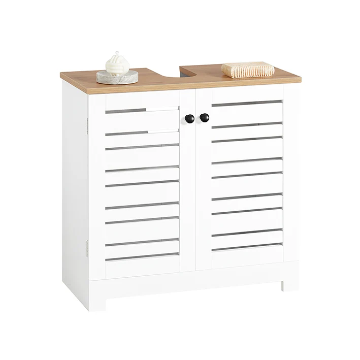 SoBuy | Waschbeckenunterschrank | Badezimmerunterschrank Weiß | BZR40-W