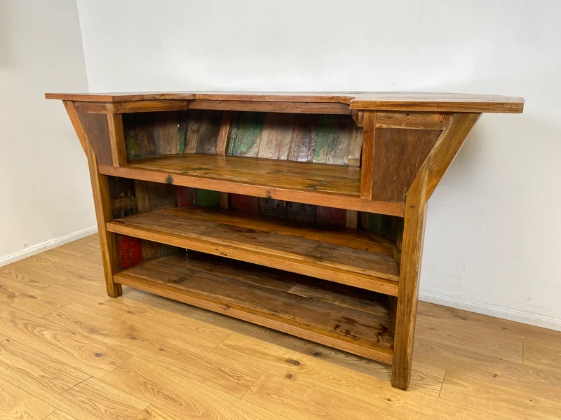 Boatwood by WMK I Einzigartige Bar aus altem Bootsholz I handgefertigtes Unikat in Originalfarben der Boote