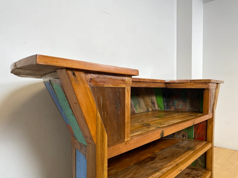 Boatwood by WMK I Einzigartige Bar aus altem Bootsholz I handgefertigtes Unikat in Originalfarben der Boote