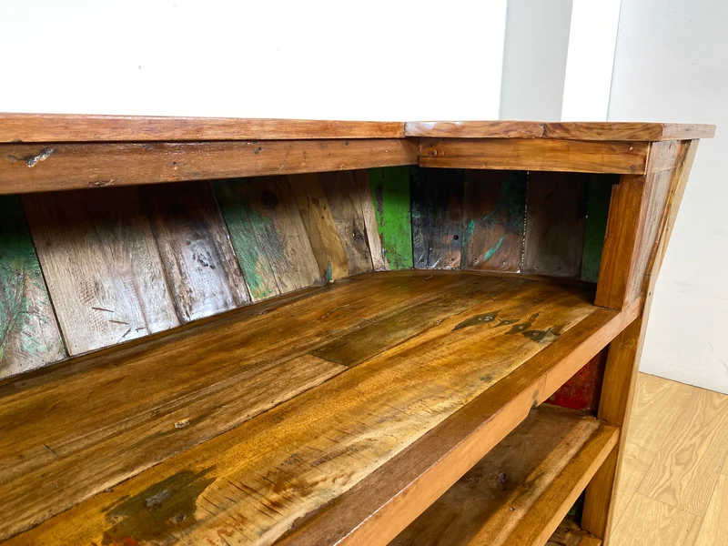 Boatwood by WMK I Einzigartige Bar aus altem Bootsholz I handgefertigtes Unikat in Originalfarben der Boote
