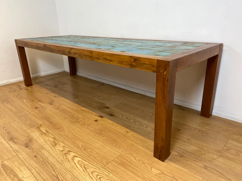 Boatwood by WMK I Imposanter 280x100cm großer Esstisch aus altem Bootsholz