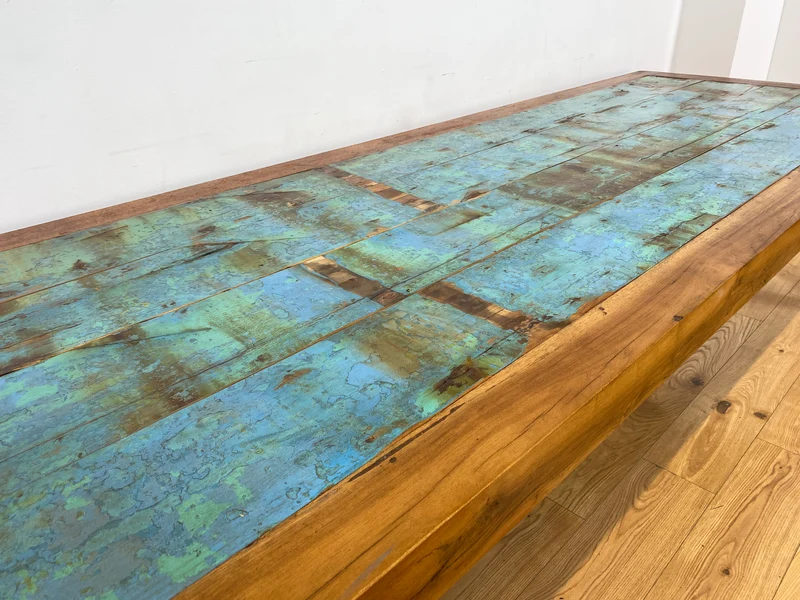 Boatwood by WMK I Imposanter 280x100cm großer Esstisch aus altem Bootsholz