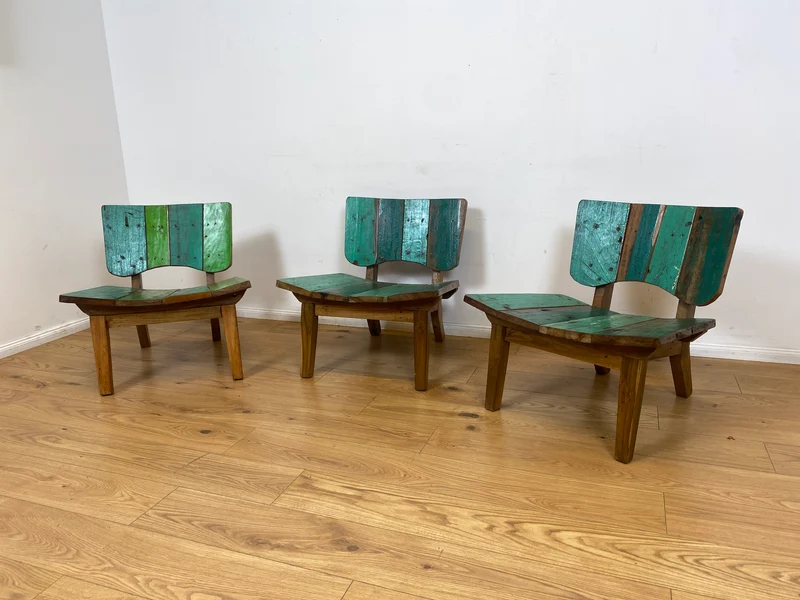 Boatwood by WMK I 1/5 Einzigartiger Lounge Sessel aus altem Bootsholz, ein handgefertigtes Unikat aus massivem Teakholz , auch Outdoor
