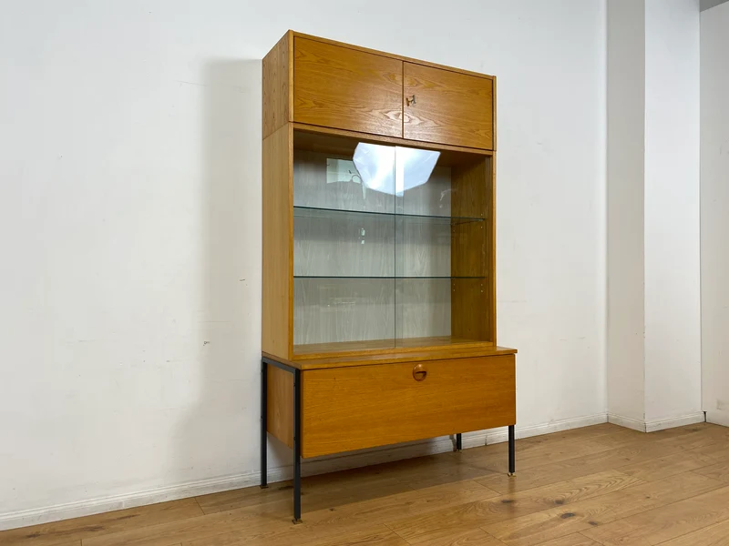 WMK I Stilvolles modulares Designer Regalsystem 430 I Joachim Nebelung für VEB Hellerau mit Vitrine