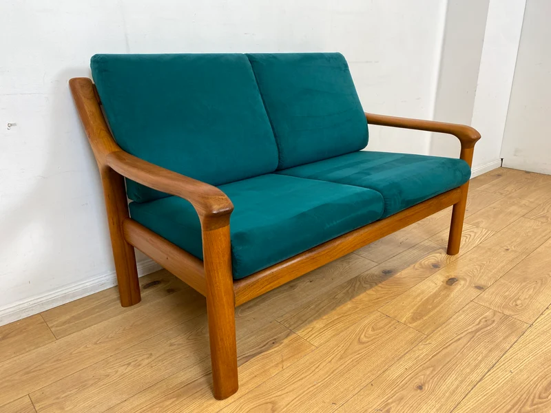 WMK I Hochwertiges skandinavisches Designersofa von Holstebro Møbelfabrik in Petrol Blau