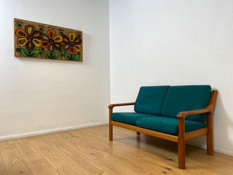 WMK I Hochwertiges skandinavisches Designersofa von Holstebro Møbelfabrik in Petrol Blau