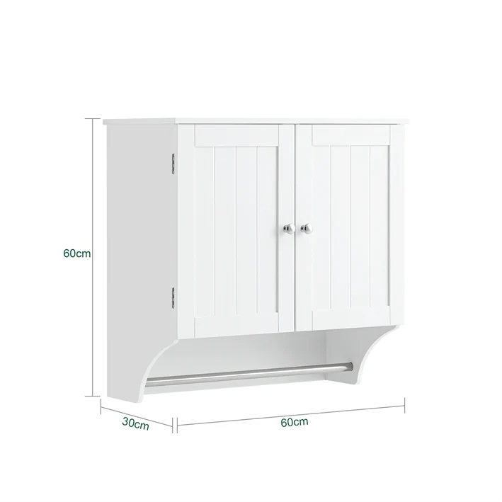 SoBuy | Hängeschrank mit Türen | Badschrank | Medizinschrank | Wandschrank | Weiß | BZR84-W