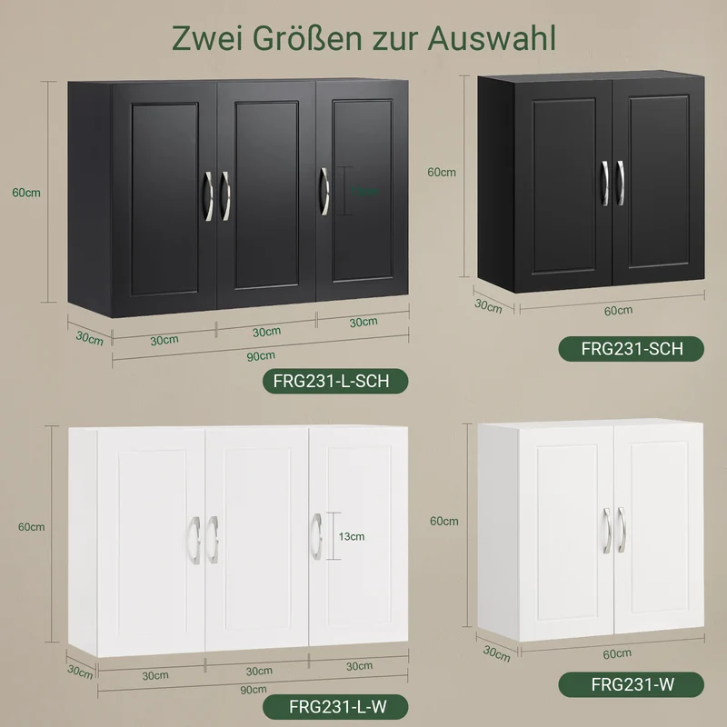 SoBuy | Wandschrank | Hängeschrank | Badschrank Schwarz | Medizinschrank | FRG231-SCH