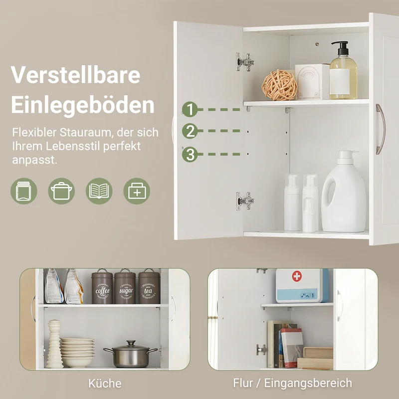 SoBuy | Wandschrank Bad | Hängeschrank | Badschrank Weiß | FRG231-W