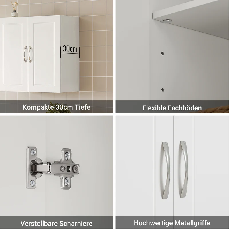 SoBuy | Wandschrank Bad | Hängeschrank | Badschrank Weiß | FRG231-W