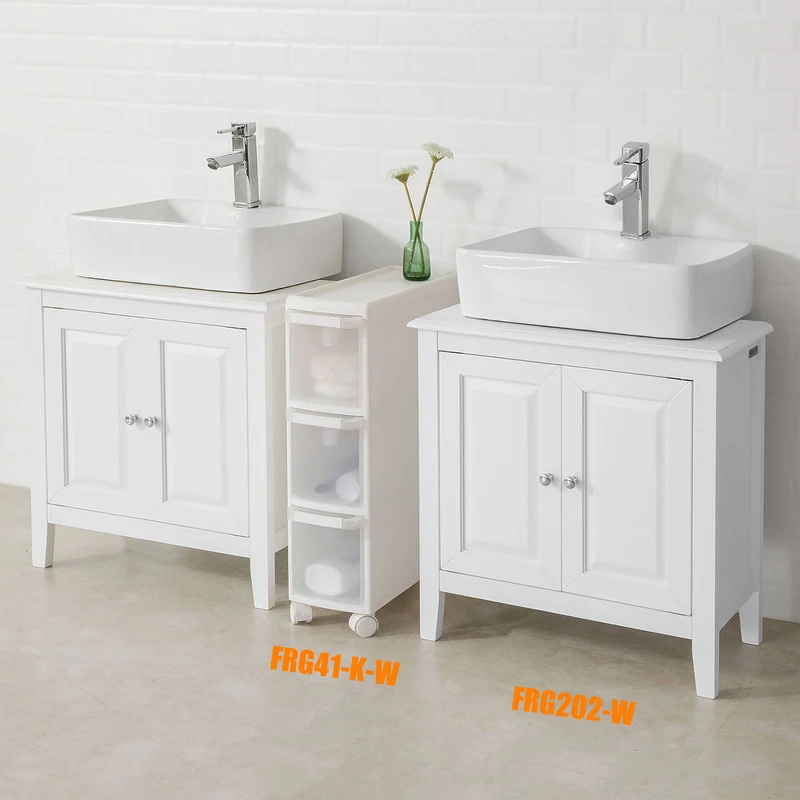 SoBuy | Waschbeckenunterschrank Weiß | Badezimmerschrank | Landhaus | FRG202-W