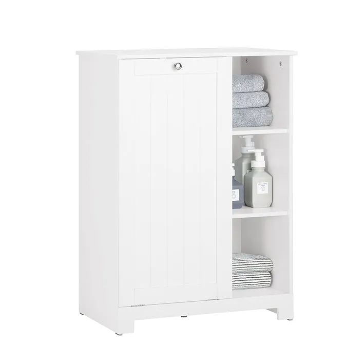 SoBuy | Wäscheschrank mit Wäschesack | Wäschesammler | Weiß | BZR105-W