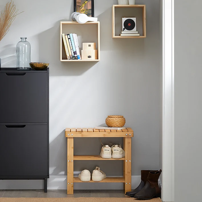 SoBuy | Sitzbank schmal | Breit 50cm Bambus | FSR02-K-N