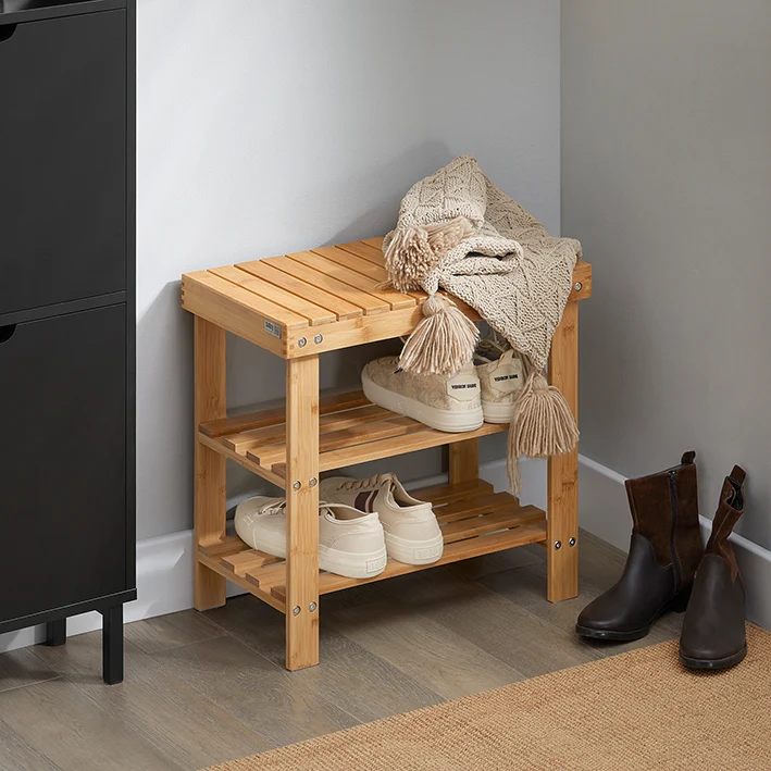 SoBuy | Sitzbank schmal | Breit 50cm Bambus | FSR02-K-N