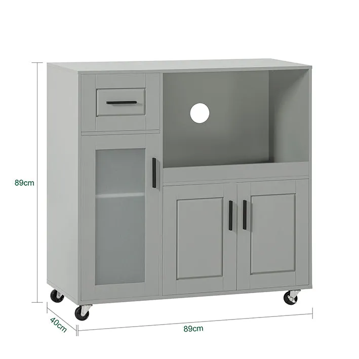 SoBuy | Küchenwagen | Küchenschrank | Sideboard | Vitrinen & Vitrinenschränke | FSB78-HG