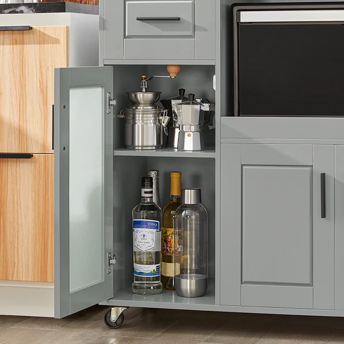 SoBuy | Küchenwagen | Küchenschrank | Sideboard | Vitrinen & Vitrinenschränke | FSB78-HG