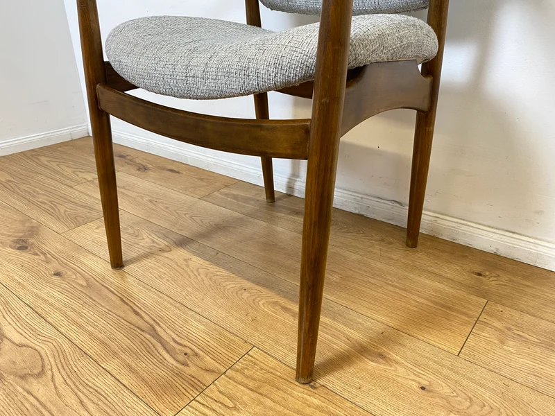 WMK I Skandinavischer Mid-Century Designer Sessel von Ejnar Larsen & Aksel Bender für Fritz Hansen mit Wollbezug & Teakholz Rahmen