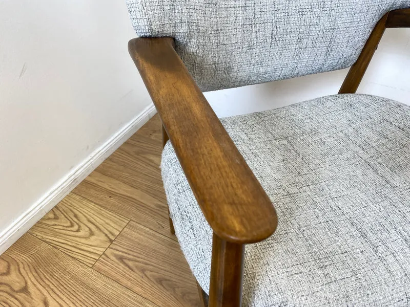 WMK I Skandinavischer Mid-Century Designer Sessel von Ejnar Larsen & Aksel Bender für Fritz Hansen mit Wollbezug & Teakholz Rahmen