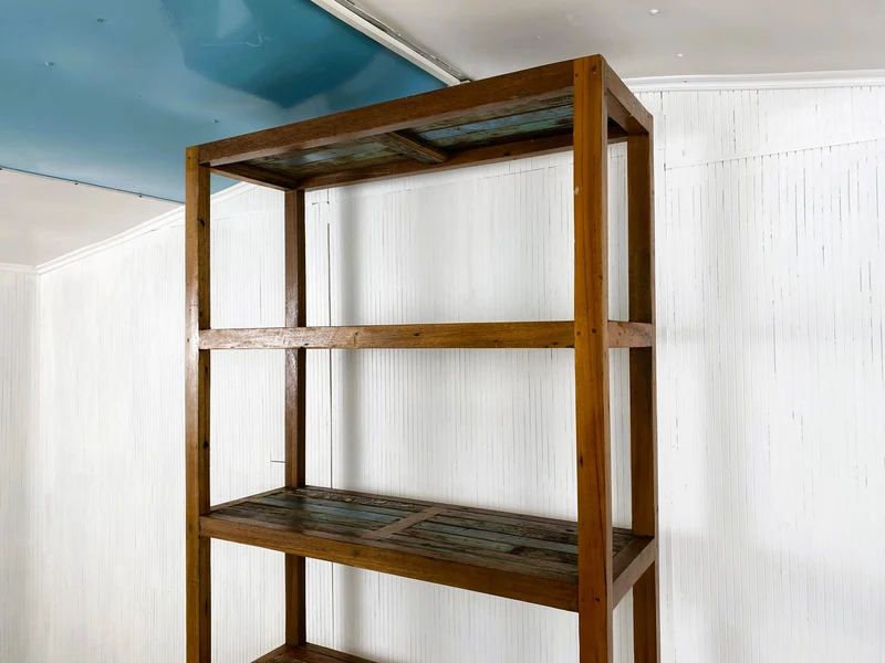 Boatwood by WMK # Besonders schönes, sehr stabiles und hochwertiges Regal aus altem Bootsholz, ein handgefertigtes Unikat aus massivem Teakholz
