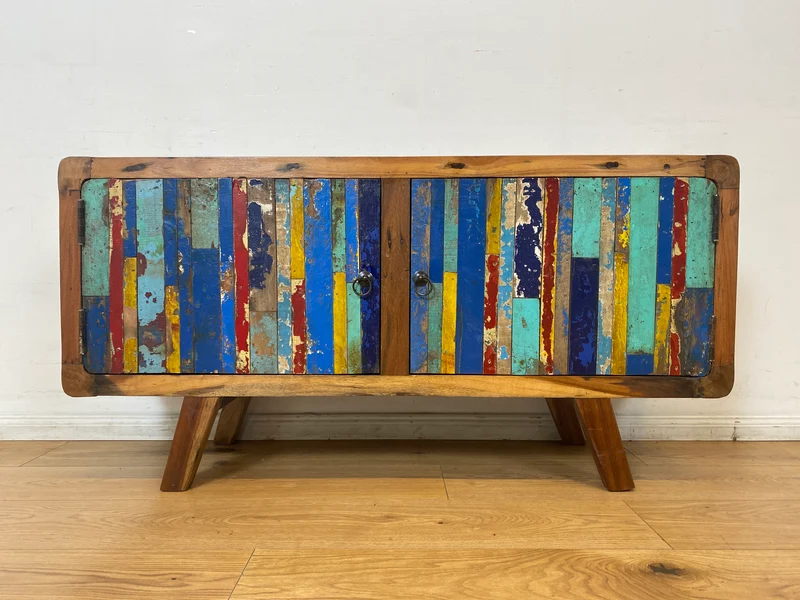 Boatwood by WMK I Bunterschönes Sideboard handgefertigt aus altem Bootsholz