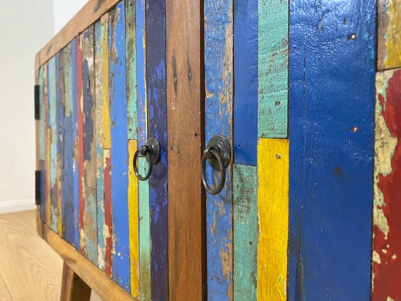 Boatwood by WMK I Bunterschönes Sideboard handgefertigt aus altem Bootsholz