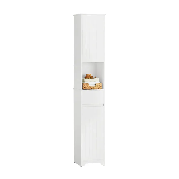SoBuy | Hochschrank | Badschrank | Badregal | Badezimmermöbel | Weiß | BZR109-W