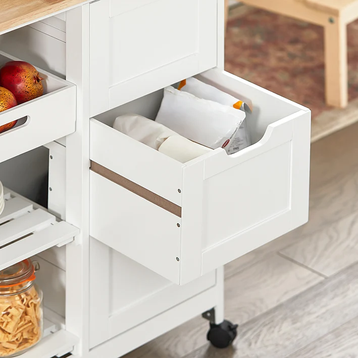 SoBuy | Servierwagen | Für Küche & Esszimmer | Weiß | 68x85x38cm | FKW79-W